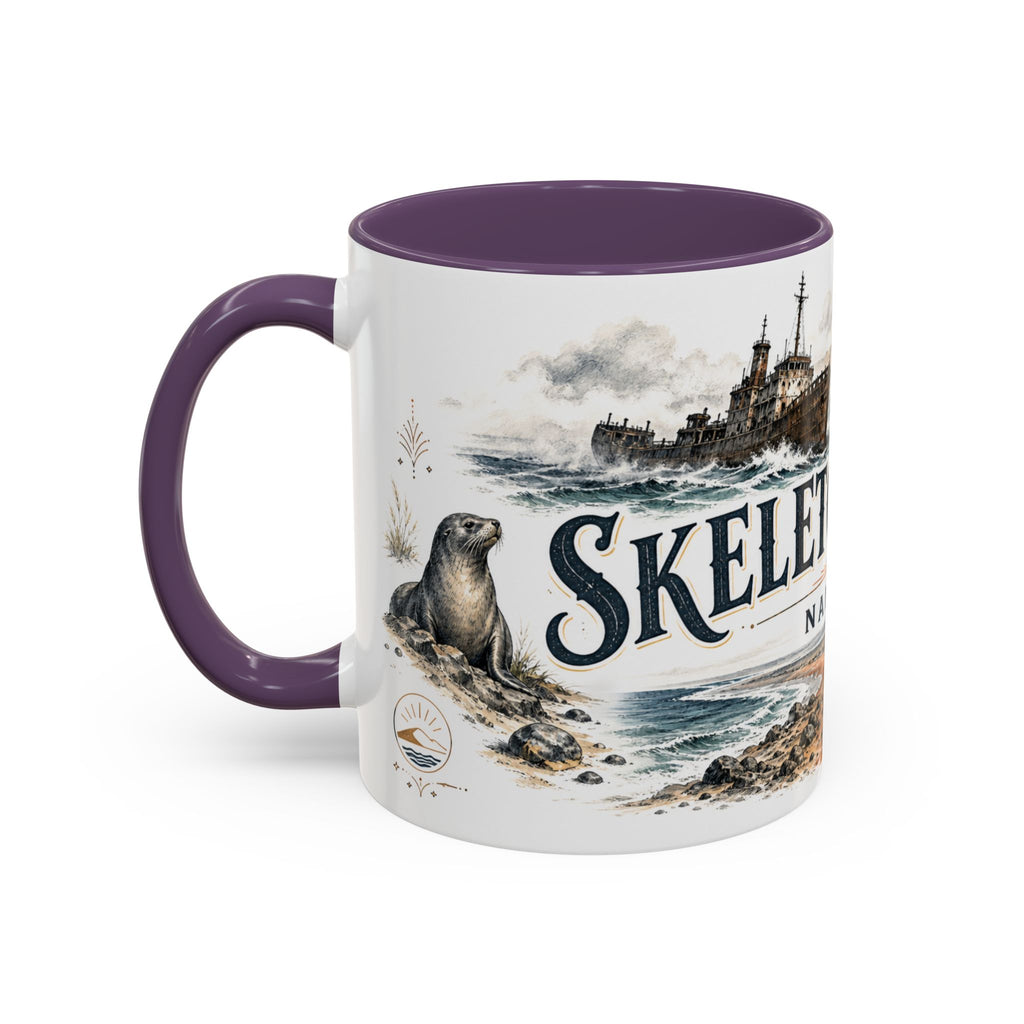 Skeleton Coast Mug, Namibia Travel Souvenir, Bucket List Gift, Accent Ceramic Coffee Mug 11oz 15oz