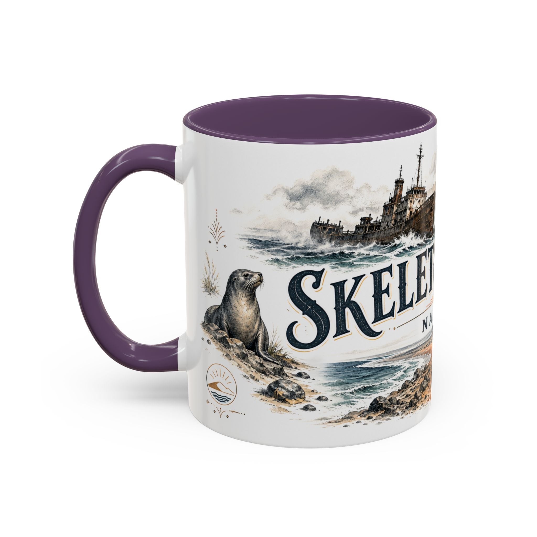 Skeleton Coast Mug, Namibia Travel Souvenir, Bucket List Gift, Accent Ceramic Coffee Mug 11oz 15oz