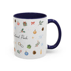New River Gorge National Park Christmas Mug | Watercolor Travel Souvenir | Holiday Gift | Accent Ceramic Coffee Cup 11oz 15oz