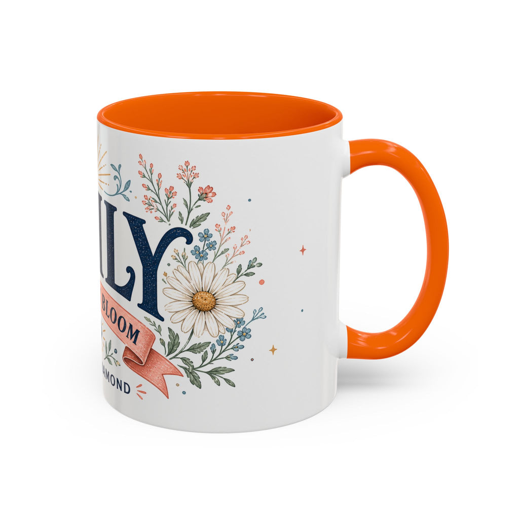 Personalized Name Birth Month Mug | Birth Flower Stone Birthday Gift | 11oz 15oz