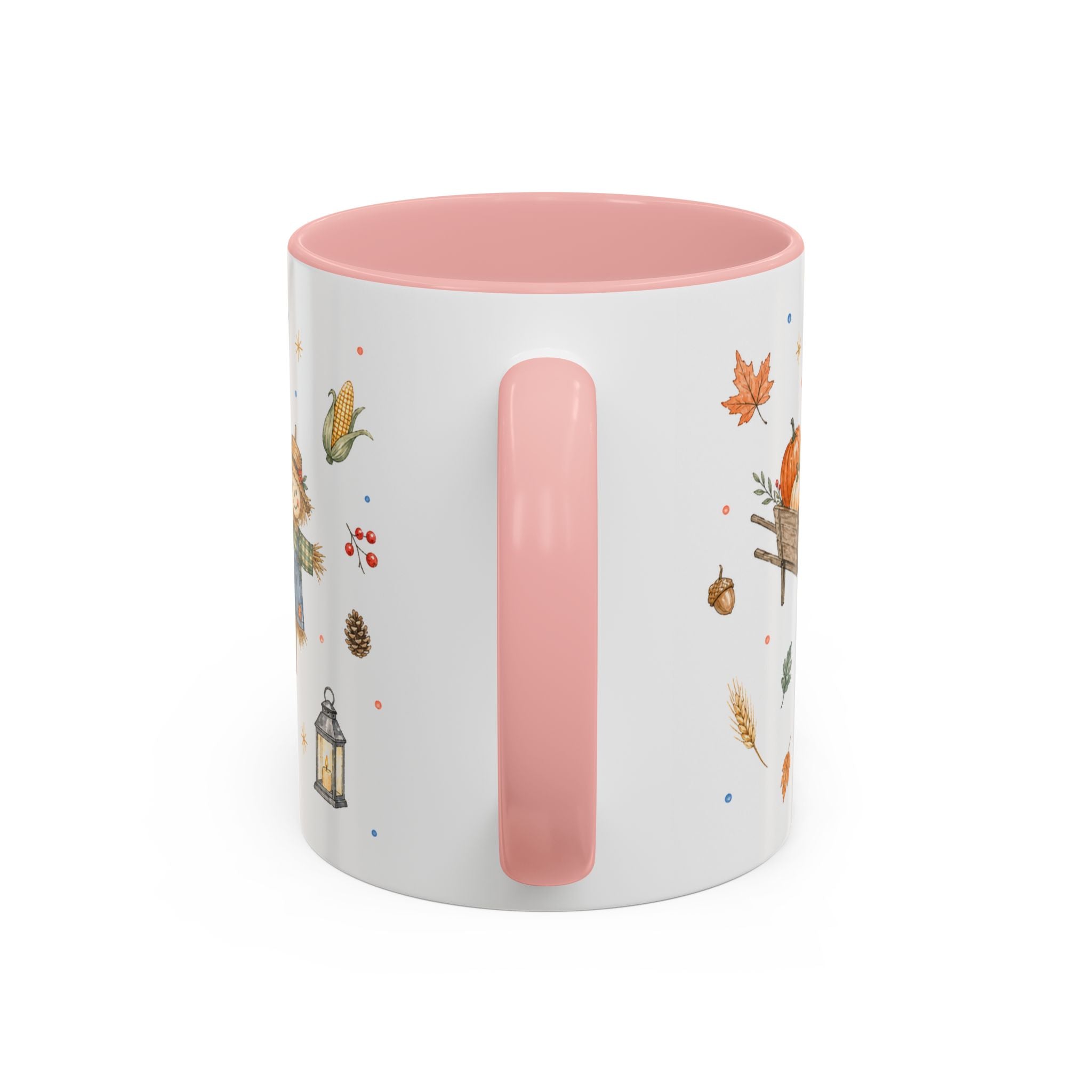 Thanksgiving Mug | Country Harvest Watercolor Gift | Pumpkin Scarecrow Accent Cup 11oz 15oz