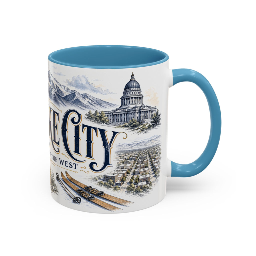 Salt Lake City Coffee Mug | United States Travel Souvenir | Vintage Illustrated City Gift | 11 oz 15 oz Accent Mug