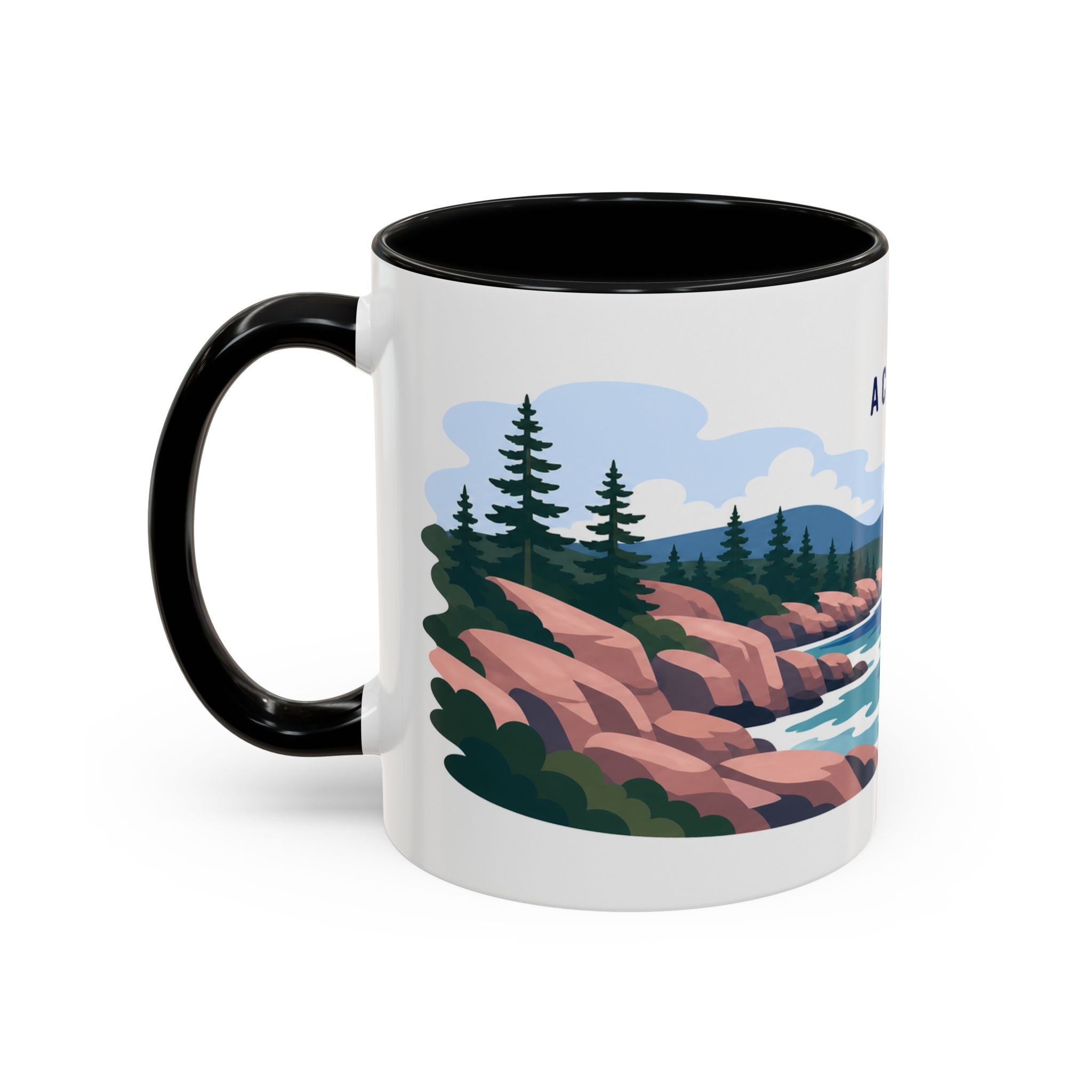 Acadia National Park Coffee Mug | Solid Color Block Park Souvenir | 11oz 15oz Accent Mug