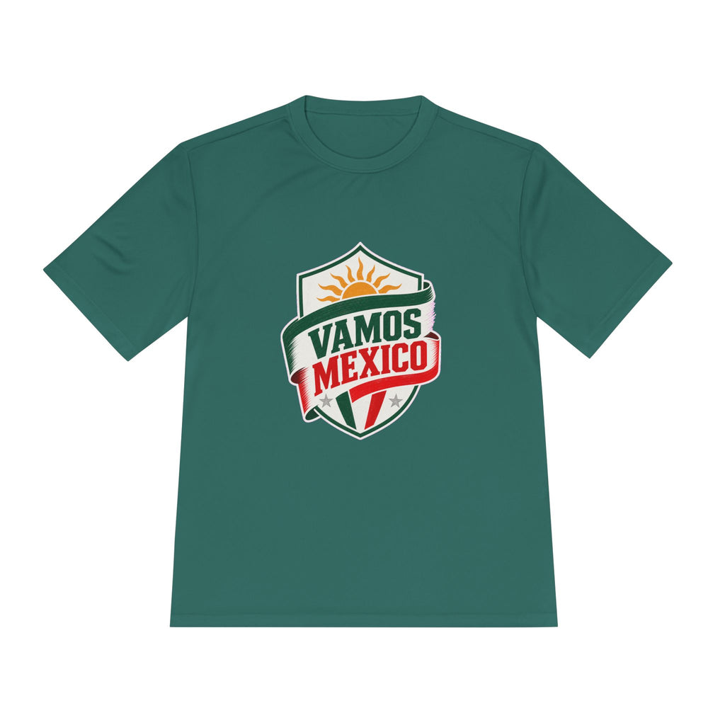 Vamos Mexico Soccer Fan Tee, Moisture Wicking Sport Shirt