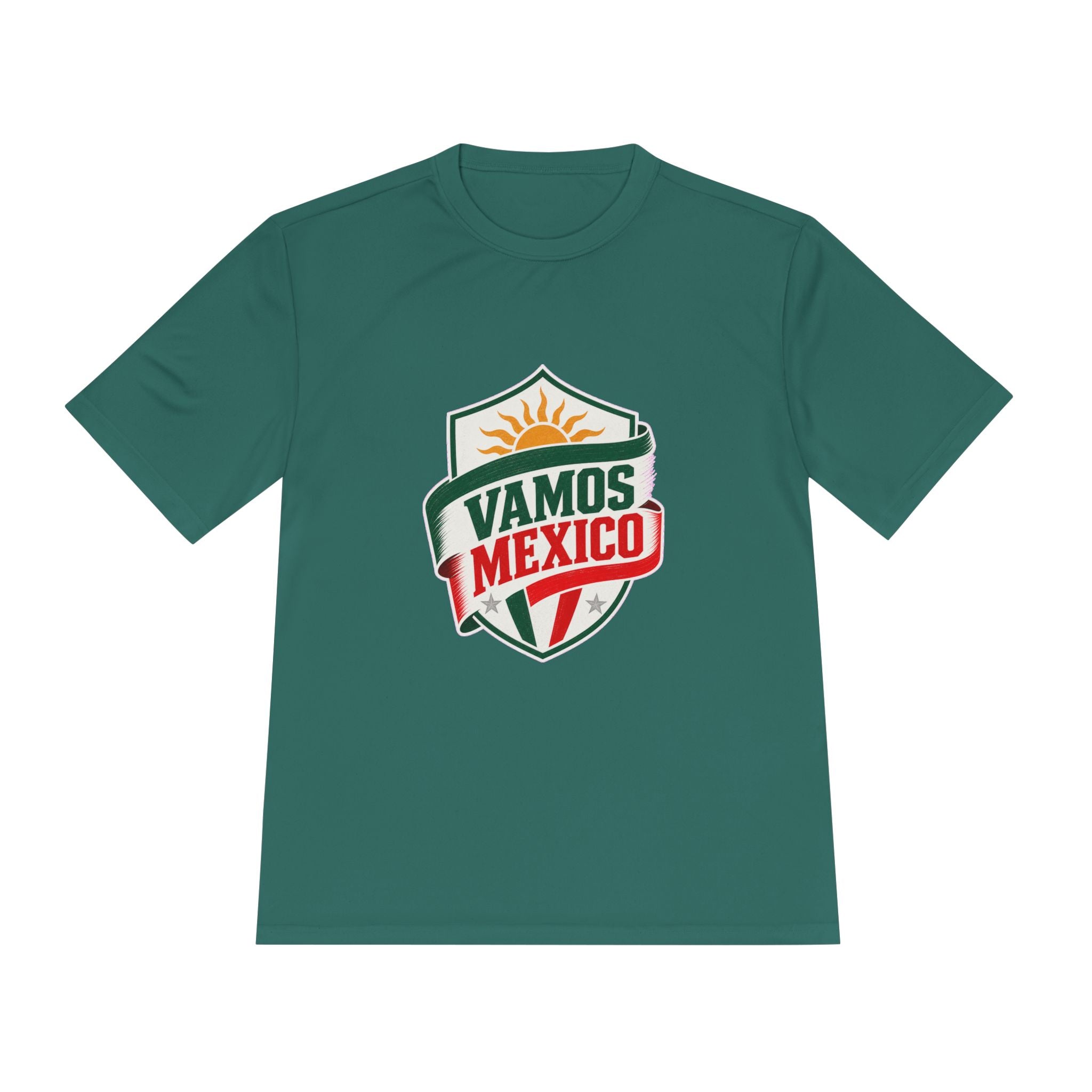 Vamos Mexico Soccer Fan Tee, Moisture Wicking Sport Shirt