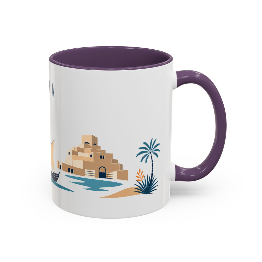 Doha Coffee Mug | Qatar Travel Souvenir | Porcelain Decal City Gift | 11oz 15oz Accent Mug