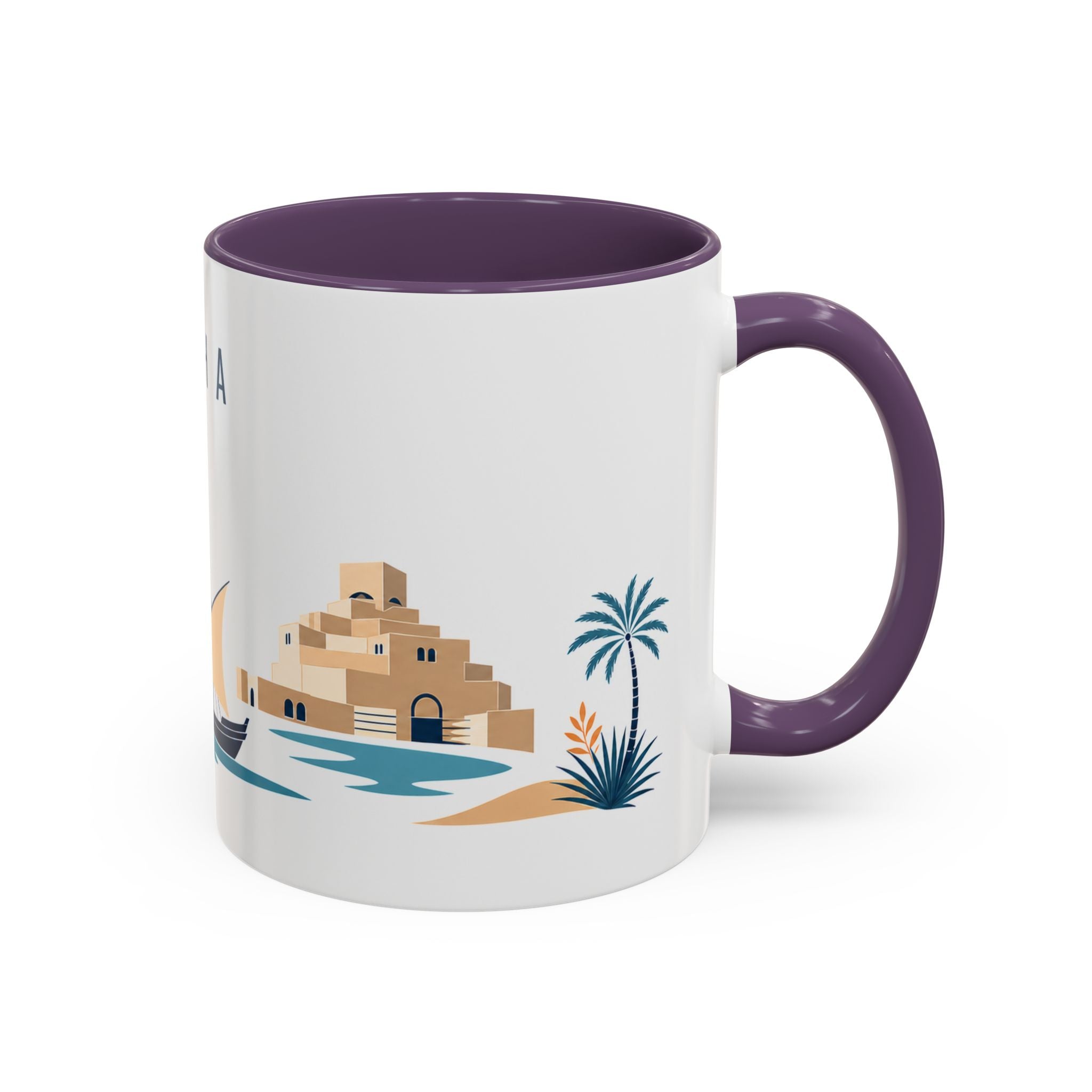 Doha Coffee Mug | Qatar Travel Souvenir | Porcelain Decal City Gift | 11oz 15oz Accent Mug