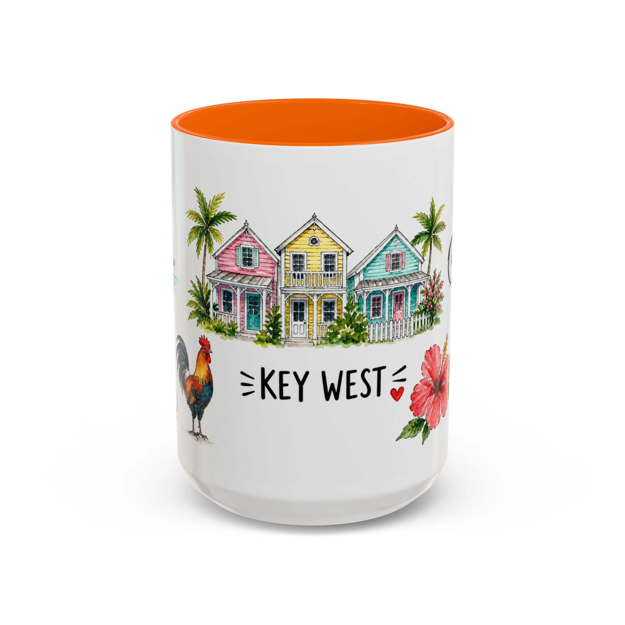 Key West Illustrated Travel Mug | City Souvenir Accent Coffee Mug | 11oz 15oz Ceramic Cup