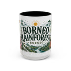 Borneo Rainforest Coffee Mug | Travel Destination Souvenir Gift | Accent Color Ceramic 11oz 15oz