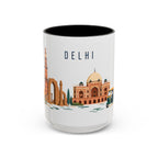 Delhi Coffee Mug | India Travel Souvenir | Porcelain Decal City Gift | 11oz 15oz Accent Mug