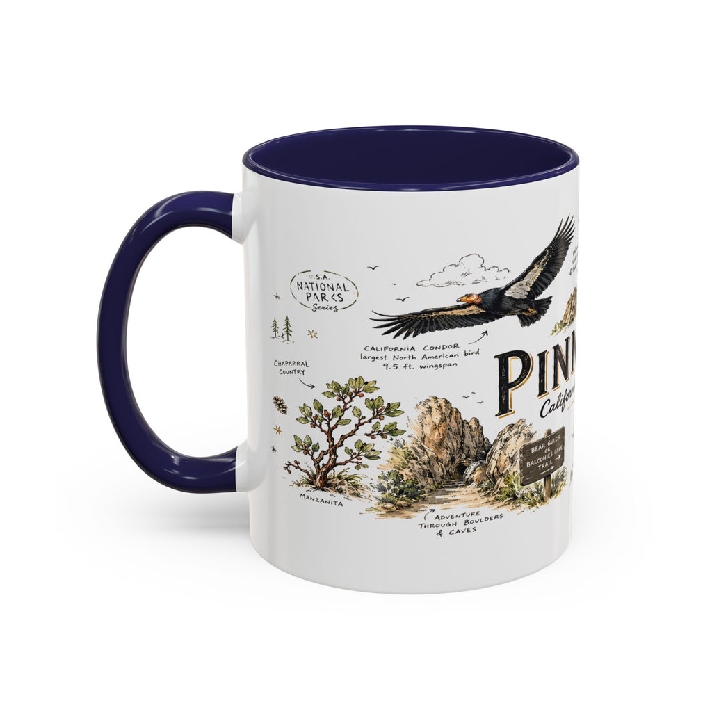 Pinnacles National Park Coffee Mug | California Rock Climbing Condor Gift | Accent Color Ceramic 11oz 15oz