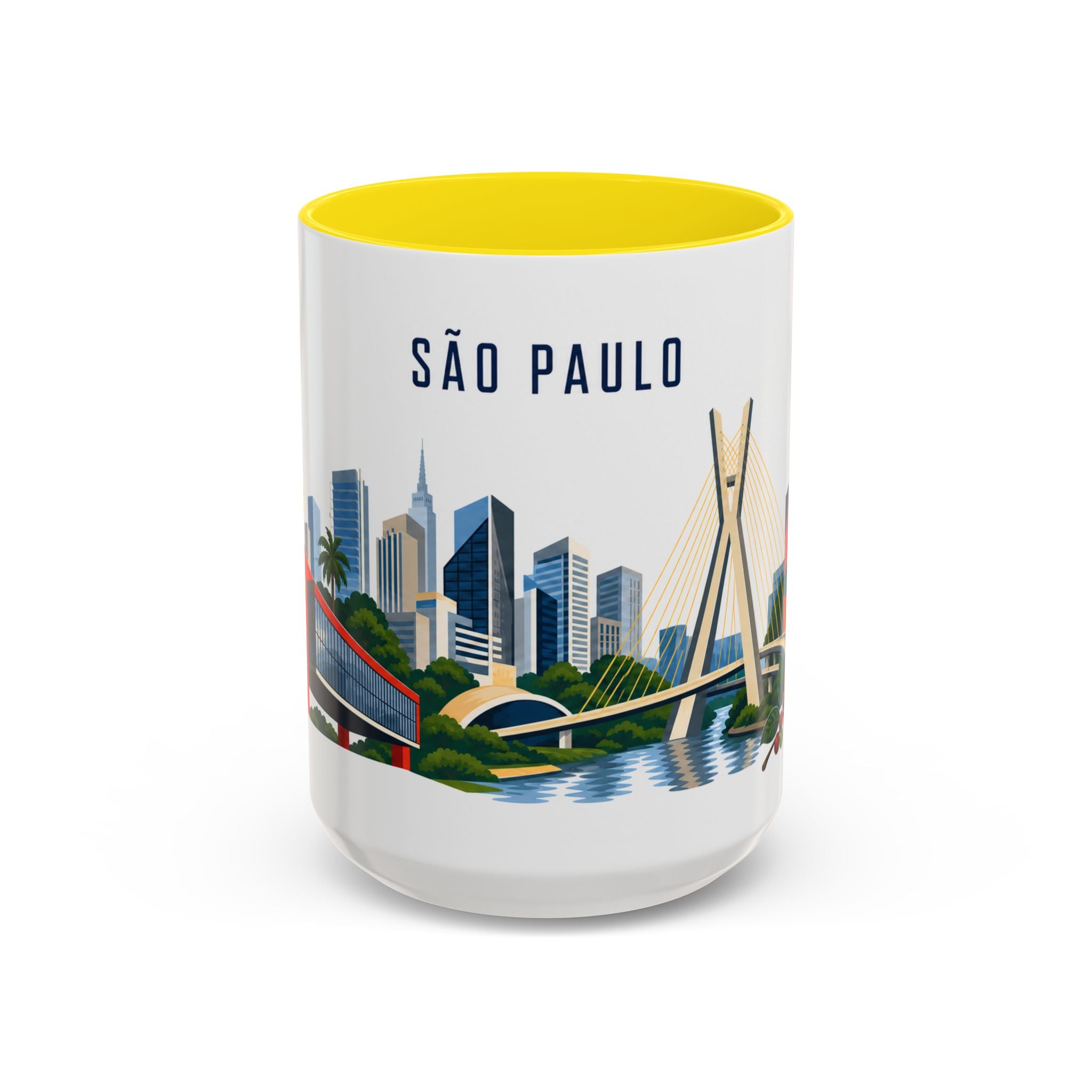 São Paulo Coffee Mug | Brazil Travel Souvenir | Porcelain Decal City Gift | 11oz 15oz Accent Mug