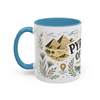 Pyramids of Giza Coffee Mug | Travel Destination Souvenir Gift | Accent Color Ceramic 11oz 15oz