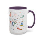 New Year Party Mug | Balloon Popper Watercolor Celebration Gift | Accent Cup 11oz 15oz