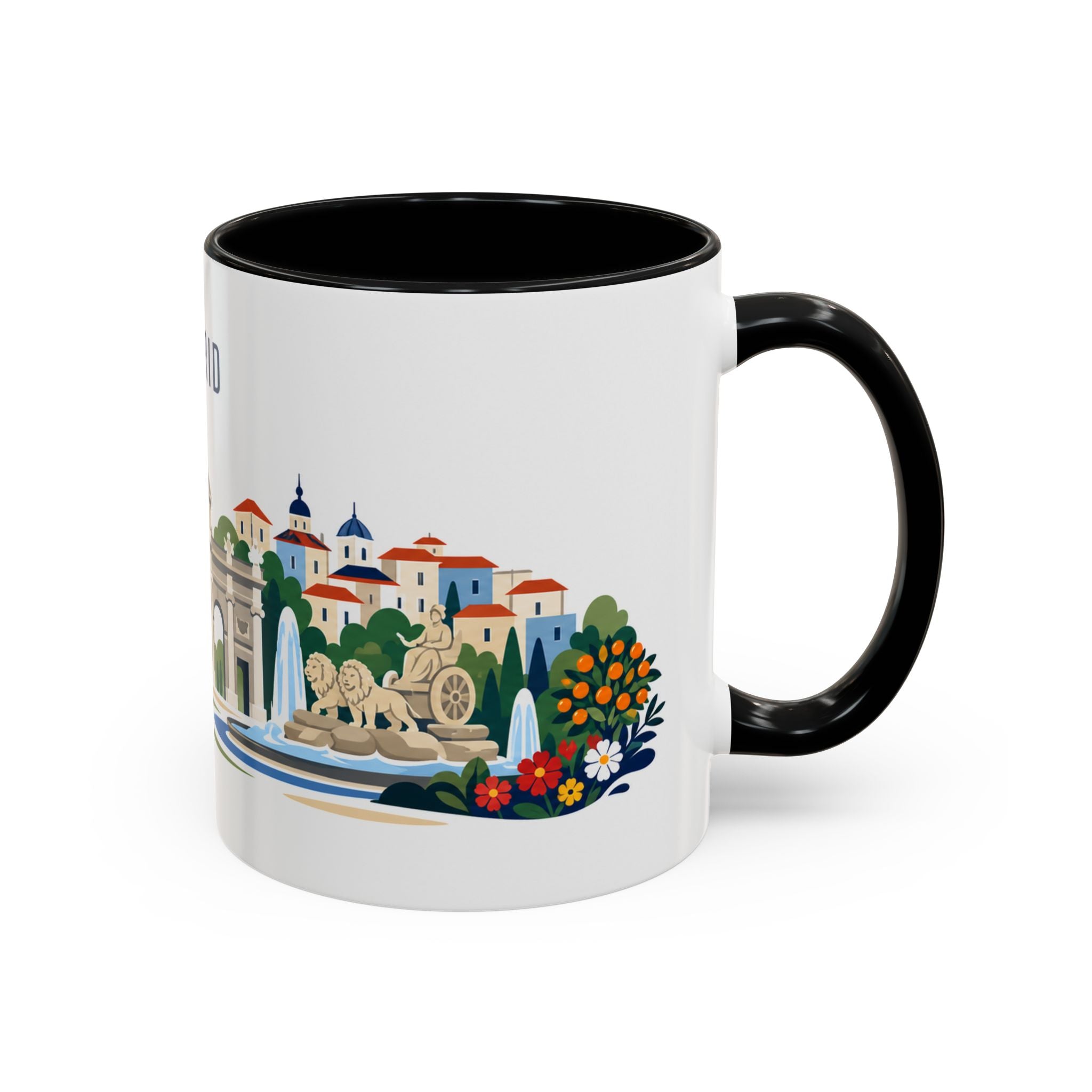 Madrid Coffee Mug | Spain Travel Souvenir | Porcelain Decal City Gift | 11oz 15oz Accent Mug