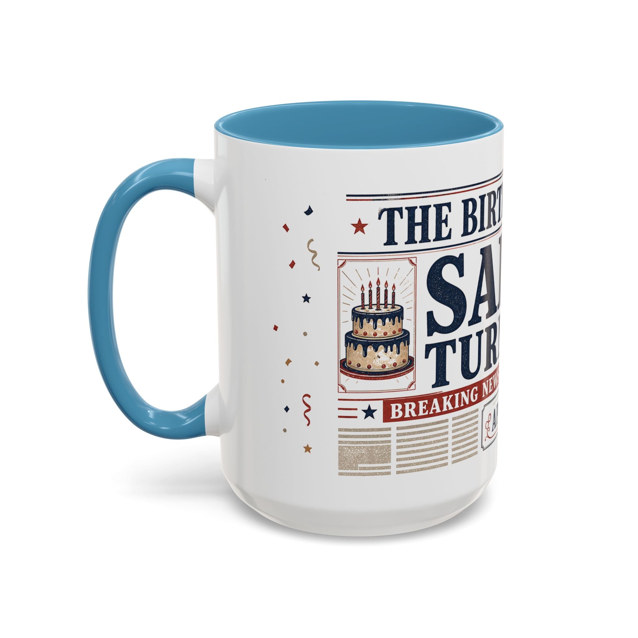 Birthday Newspaper Mug | Custom Name Age Date Gift | The Birthday Times Coffee Cup 11oz 15oz