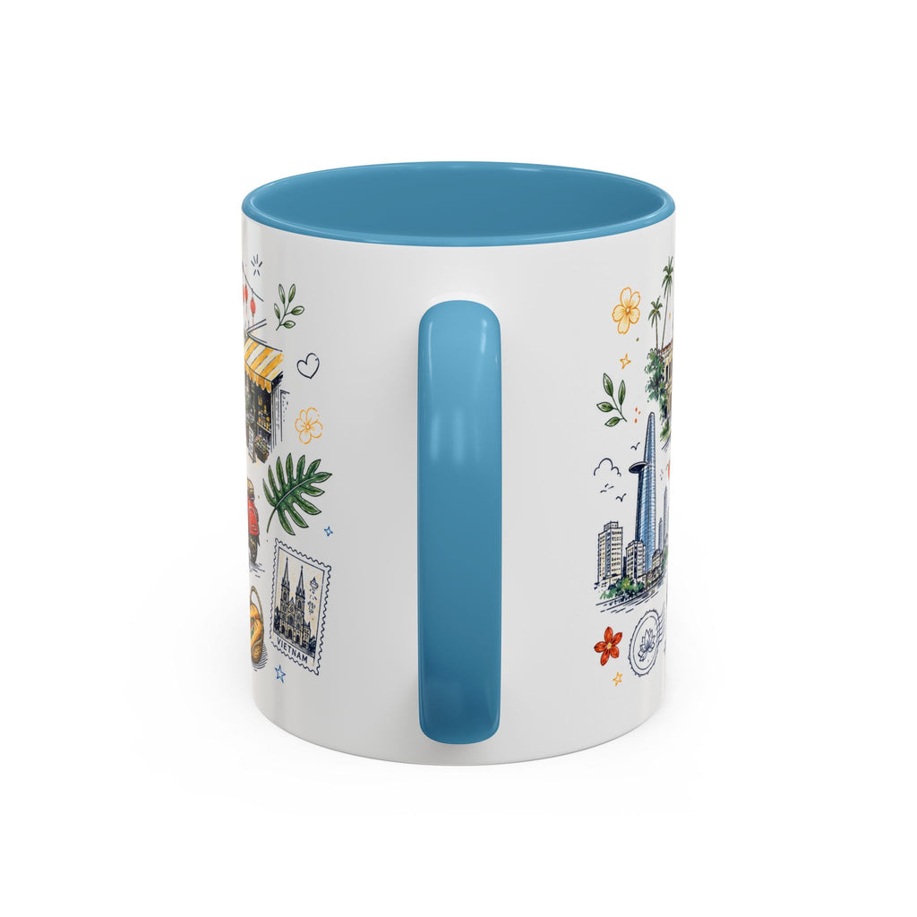 Ho Chi Minh City Coffee Mug | Vietnam Souvenir Travel Gift | Accent Color Ceramic 11oz 15oz