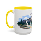 Lassen Volcanic National Park Coffee Mug | Solid Color Block Park Souvenir | 11oz 15oz Accent Mug