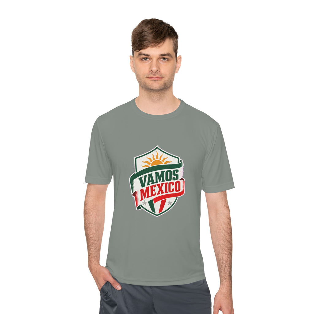 Vamos Mexico Soccer Fan Tee, Moisture Wicking Sport Shirt