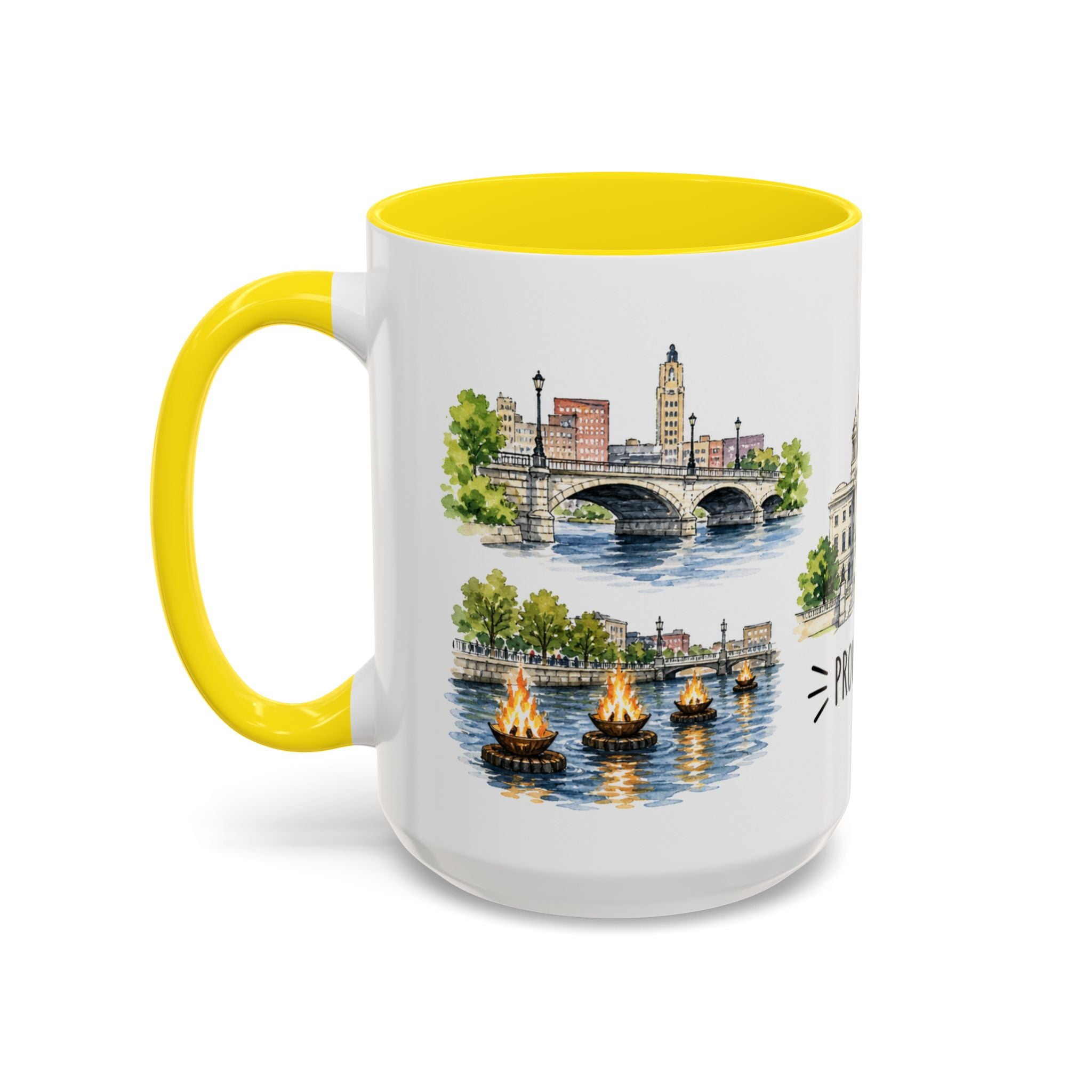 Providence Illustrated Travel Mug | City Souvenir Accent Coffee Mug | 11oz 15oz Ceramic Cup