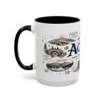 Acadia Coffee Mug | National Park Hiking Coastal Gift | Accent Color Ceramic 11oz 15oz