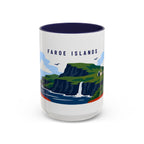 Faroe Islands Coffee Mug | Travel Destination Souvenir Gift | Accent Color Ceramic 11oz 15oz