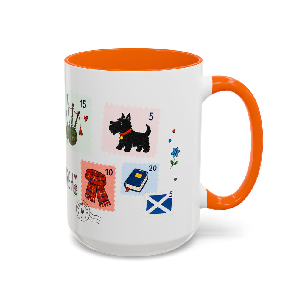 Edinburgh Coffee Mug | Postage Stamp Collage Mug | Travel Souvenir Accent Cup 11oz 15oz