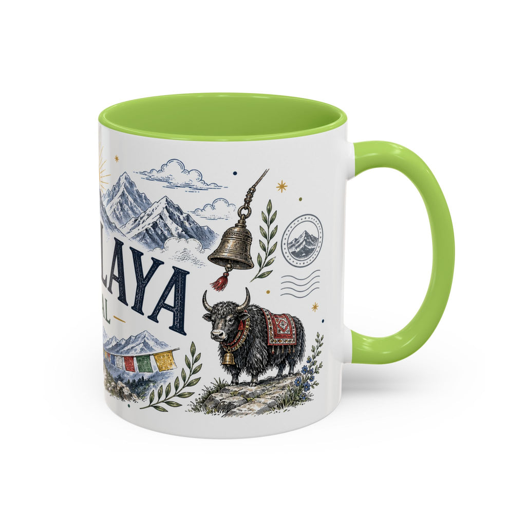 Himalaya Coffee Mug | Travel Destination Souvenir Gift | Accent Color Ceramic 11oz 15oz