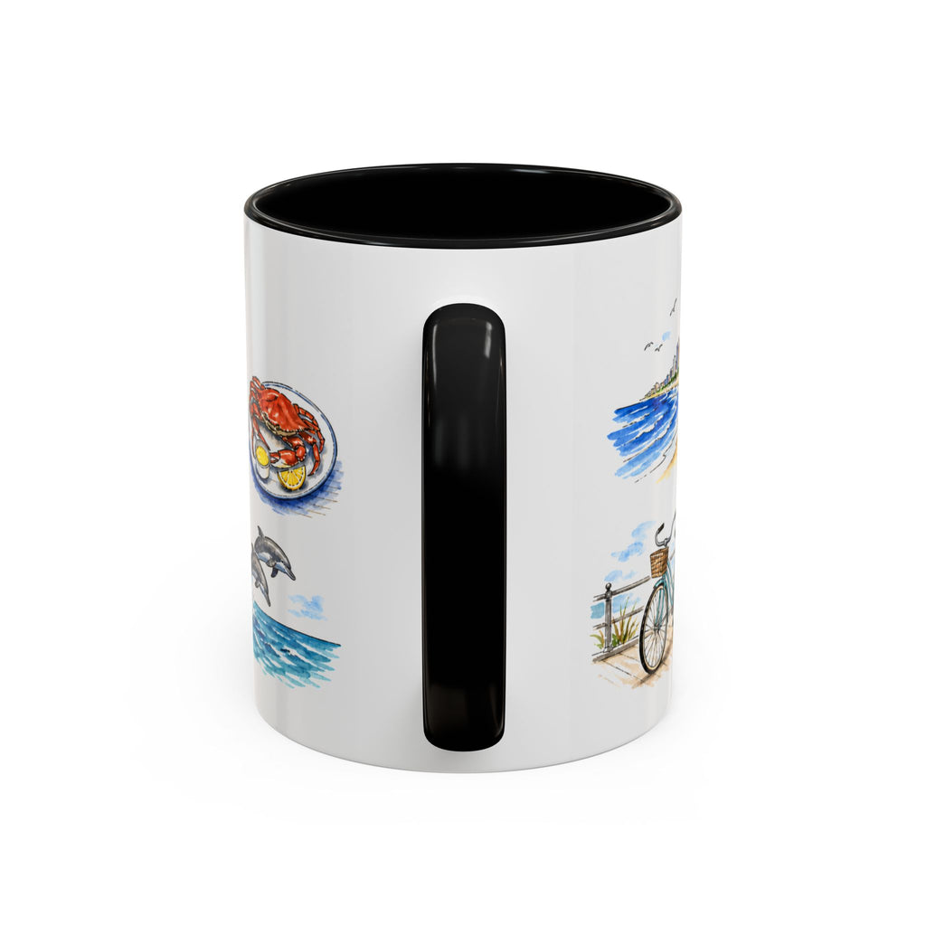 Virginia Beach Illustrated Travel Mug | City Souvenir Accent Coffee Mug | 11oz 15oz Ceramic Cup
