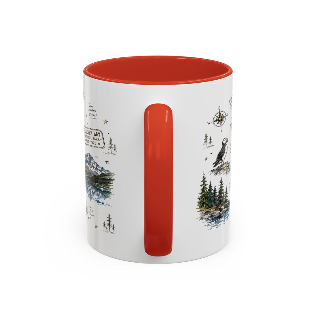 Glacier Bay National Park Coffee Mug | Alaska Wilderness Kayaking Gift | Accent Color Ceramic 11oz 15oz