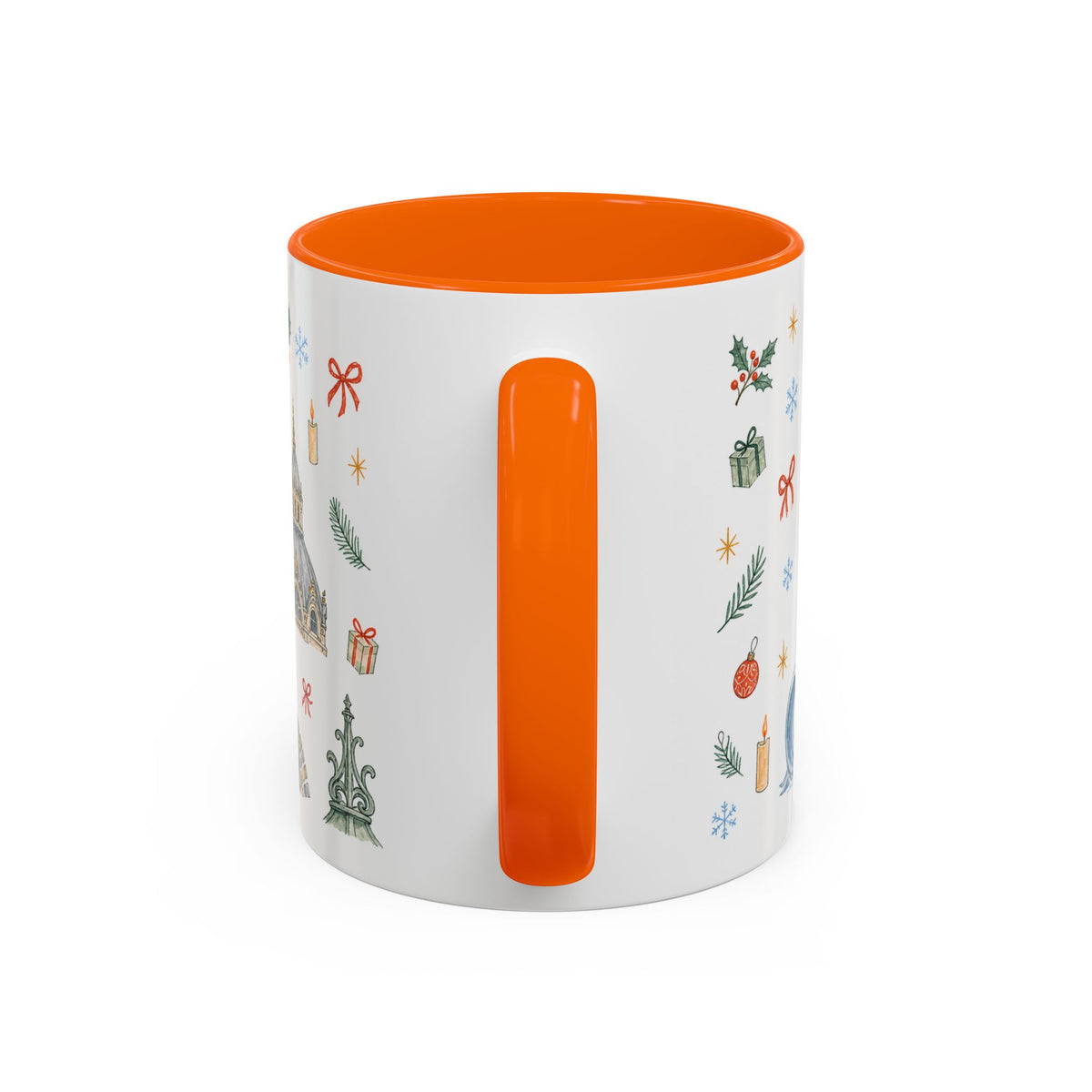 Antwerp Christmas Mug | Watercolor Travel Souvenir | Holiday Gift | Accent Ceramic Coffee Cup 11oz 15oz