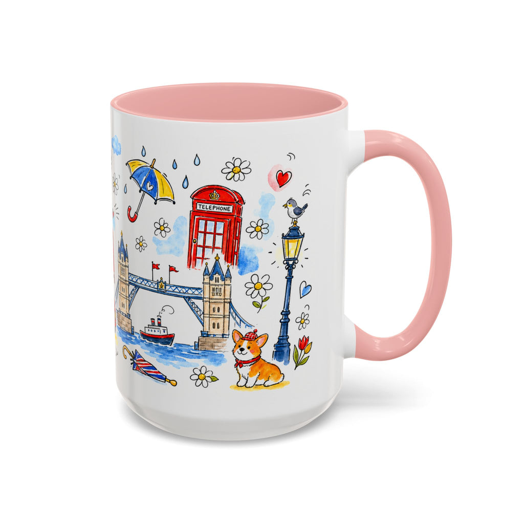 London Travel Mug | European City Souvenir Accent Coffee Mug | 11oz 15oz Ceramic Cup