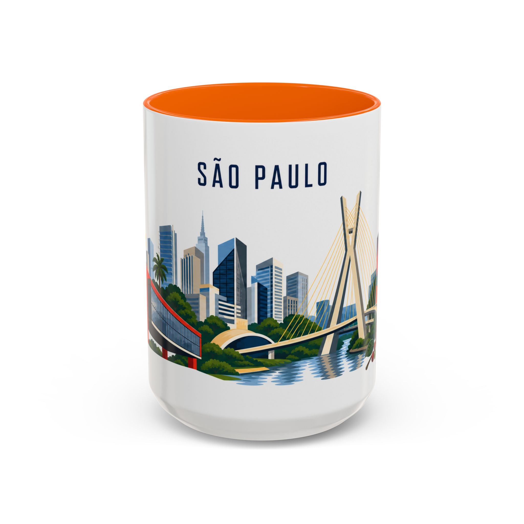 São Paulo Coffee Mug | Brazil Travel Souvenir | Porcelain Decal City Gift | 11oz 15oz Accent Mug