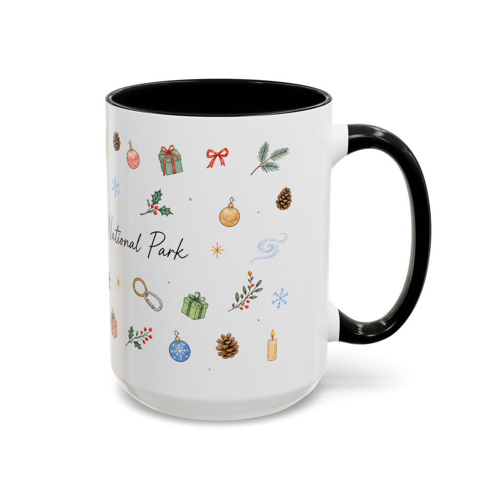 New River Gorge National Park Christmas Mug | Watercolor Travel Souvenir | Holiday Gift | Accent Ceramic Coffee Cup 11oz 15oz