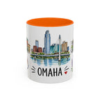 Omaha Illustrated Travel Mug | City Souvenir Accent Coffee Mug | 11oz 15oz Ceramic Cup