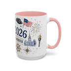 America 250 Coffee Mug | 1776-2026 Patriotic 4th of July Gift | Accent Color Ceramic 11oz 15oz