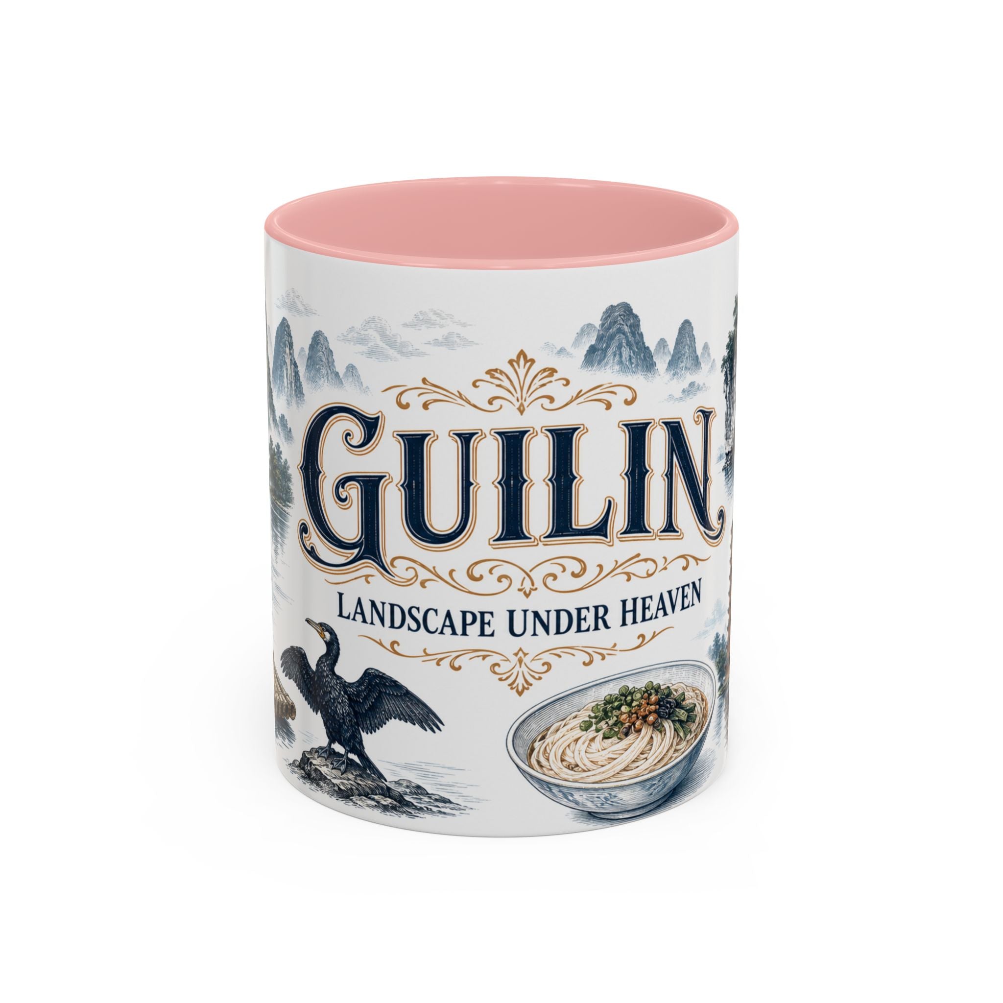 Guilin Coffee Mug | China Travel Souvenir | Vintage Illustrated City Gift | 11 oz 15 oz Accent Mug