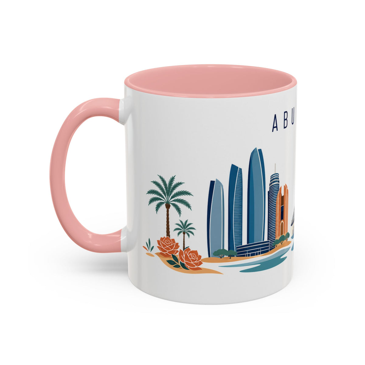 Abu Dhabi Coffee Mug | United Arab Emirates Travel Souvenir | Porcelain Decal City Gift | 11oz 15oz Accent Mug