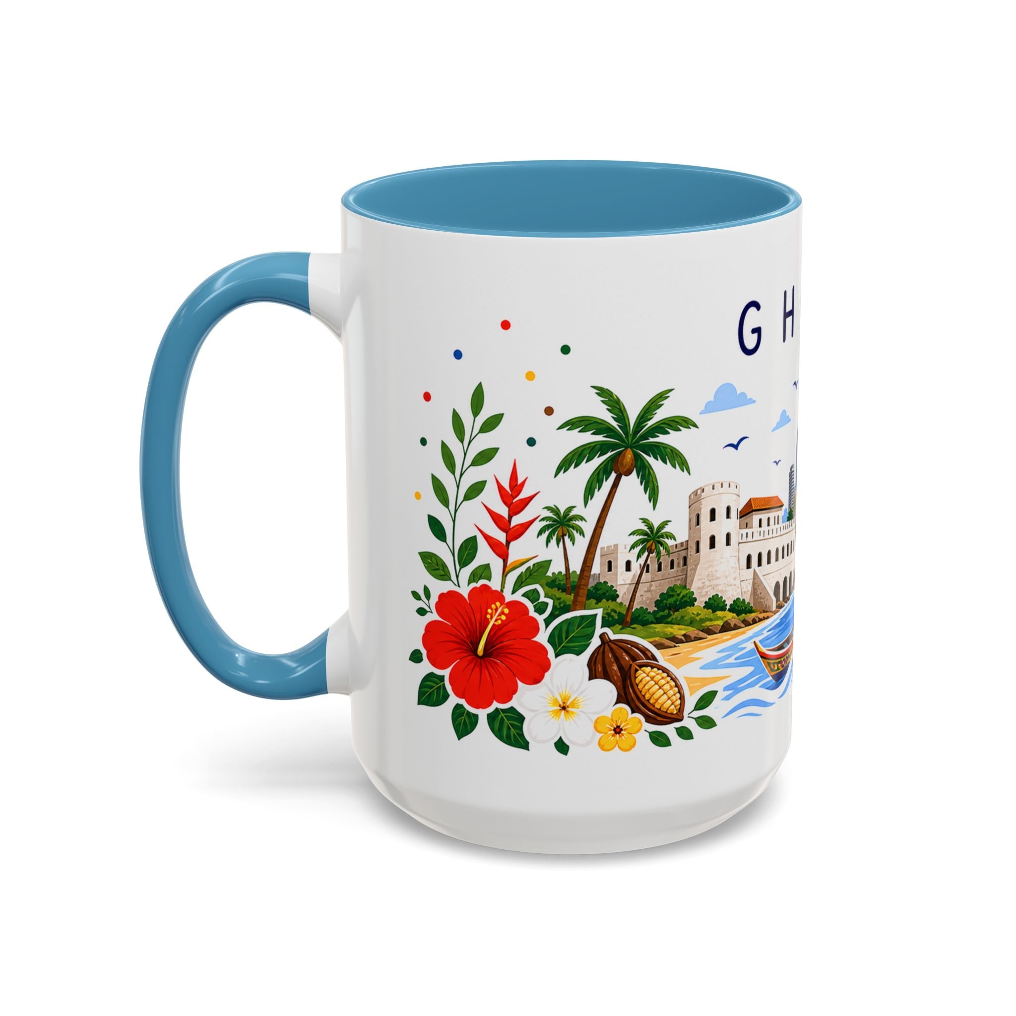 Ghana Coffee Mug | Travel Souvenir Accent Mug | Place Gift Ceramic Cup 11oz 15oz