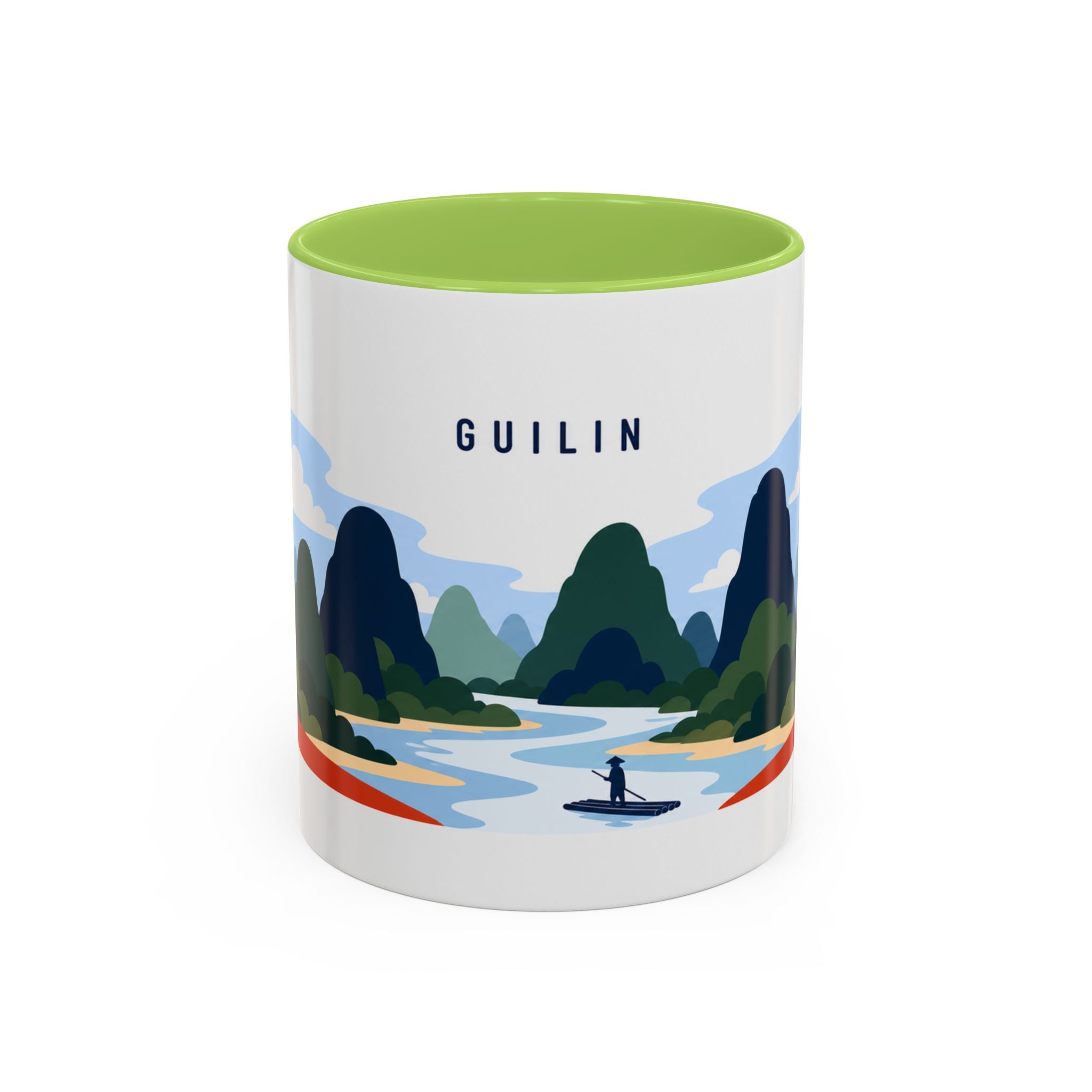 Guilin Coffee Mug | Travel Destination Souvenir Gift | Accent Color Ceramic 11oz 15oz