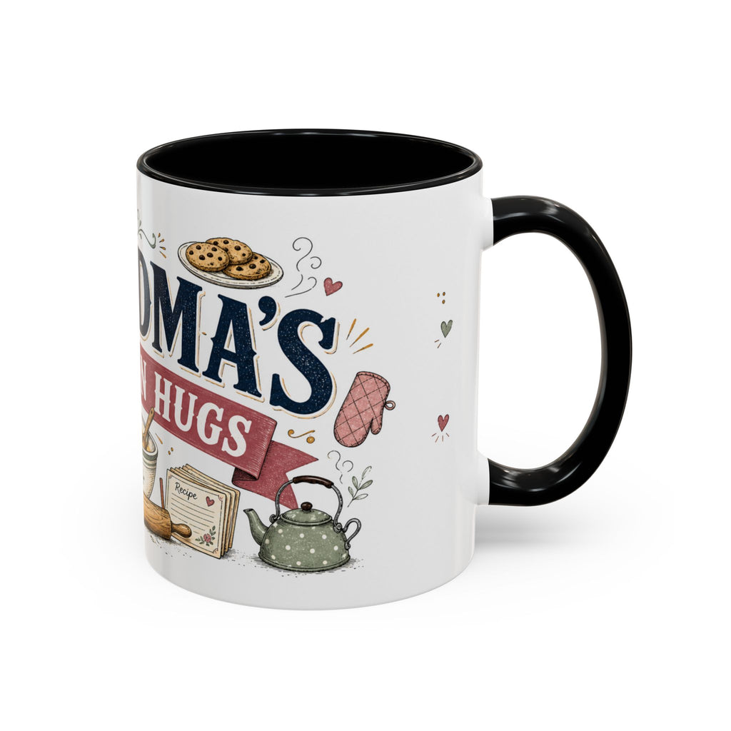 Grandma's Kitchen Hugs Coffee Mug | Gift From Grandkids | Accent Color Ceramic 11oz 15oz