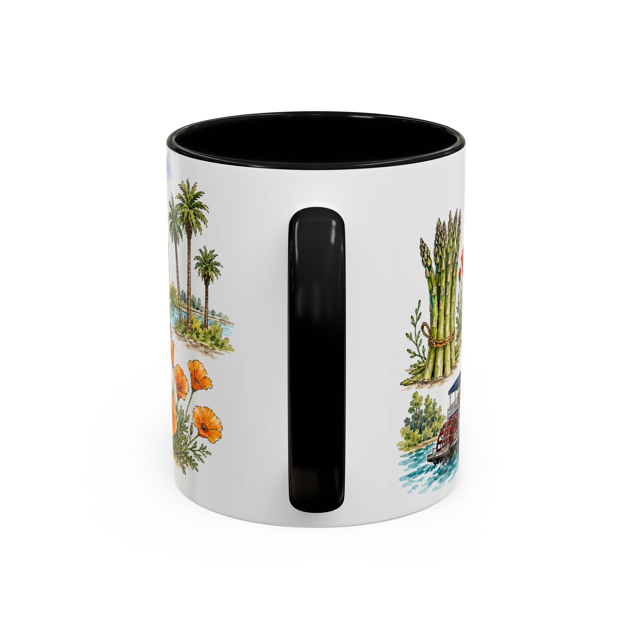 Stockton Illustrated Travel Mug | City Souvenir Accent Coffee Mug | 11oz 15oz Ceramic Cup