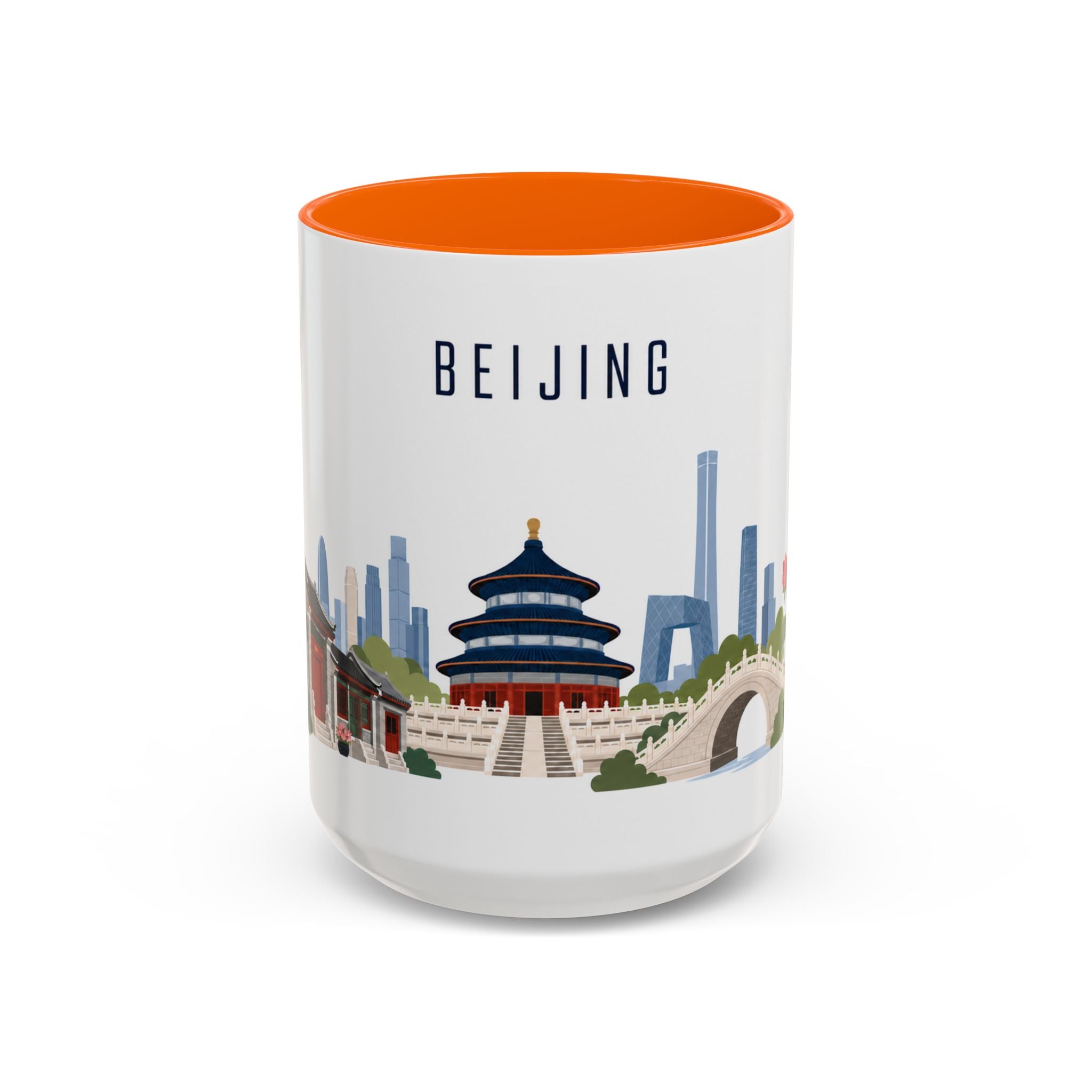 Beijing Coffee Mug | China Travel Souvenir | Porcelain Decal City Gift | 11oz 15oz Accent Mug