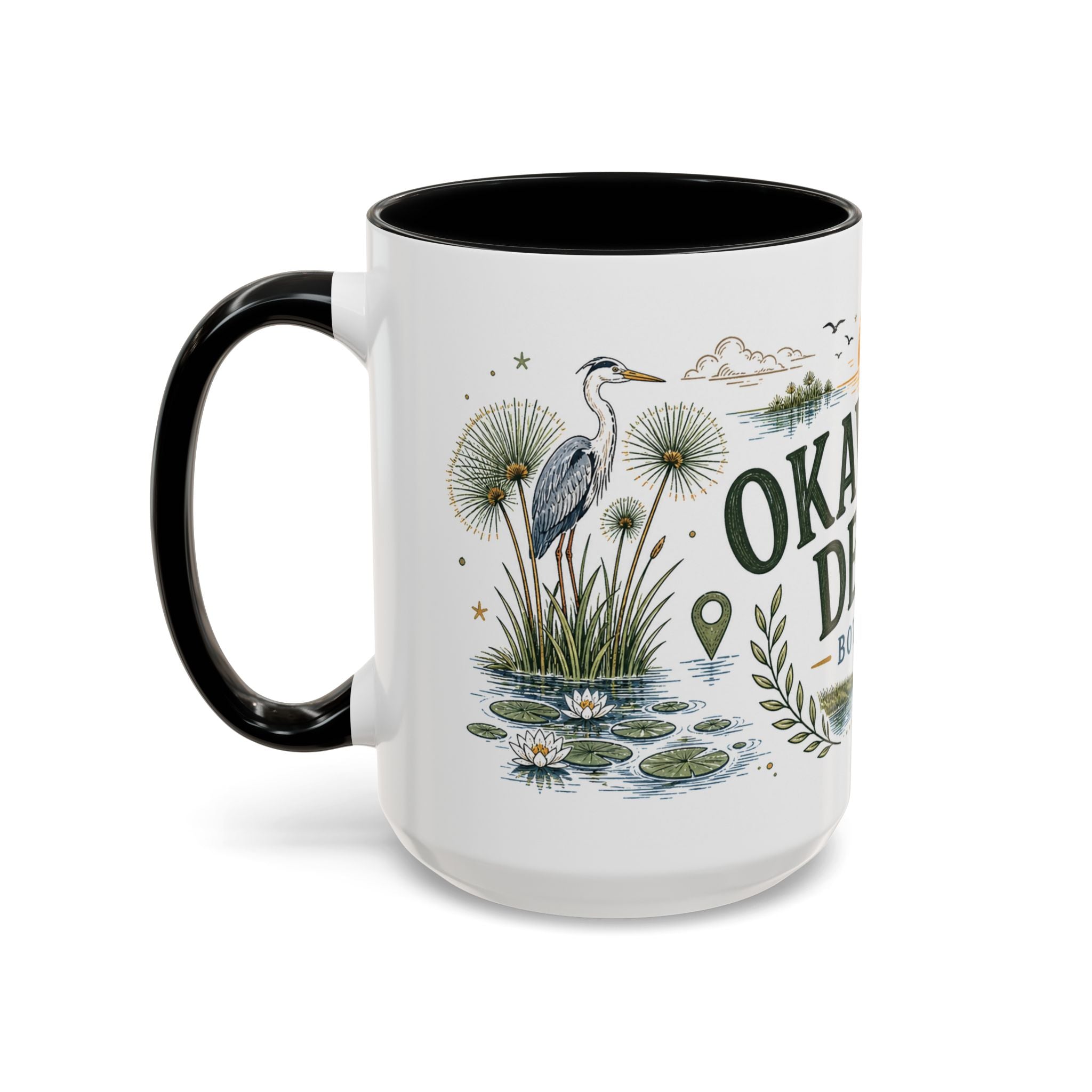 Okavango Delta Coffee Mug | Travel Destination Souvenir Gift | Accent Color Ceramic 11oz 15oz