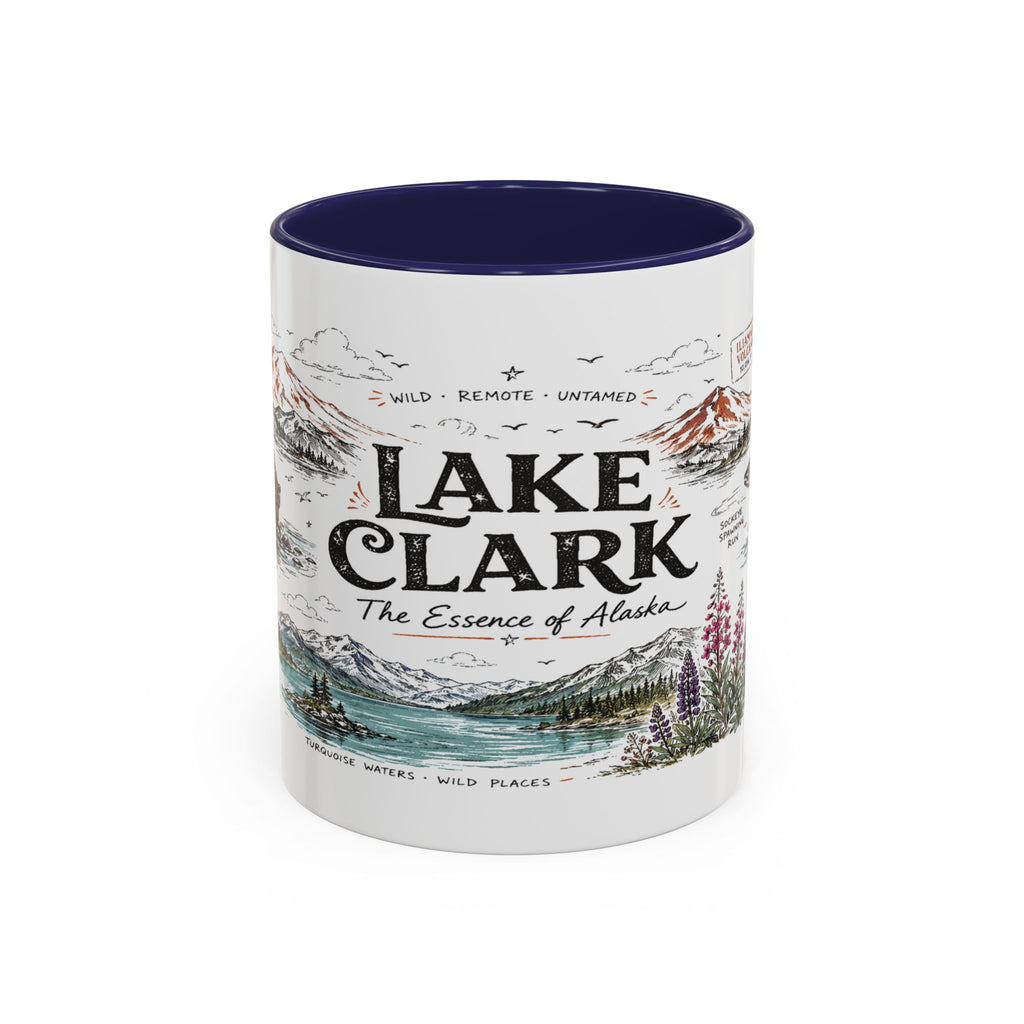 Lake Clark National Park Coffee Mug | Alaska Fly-in Wilderness Adventure Gift | Accent Color Ceramic 11oz 15oz