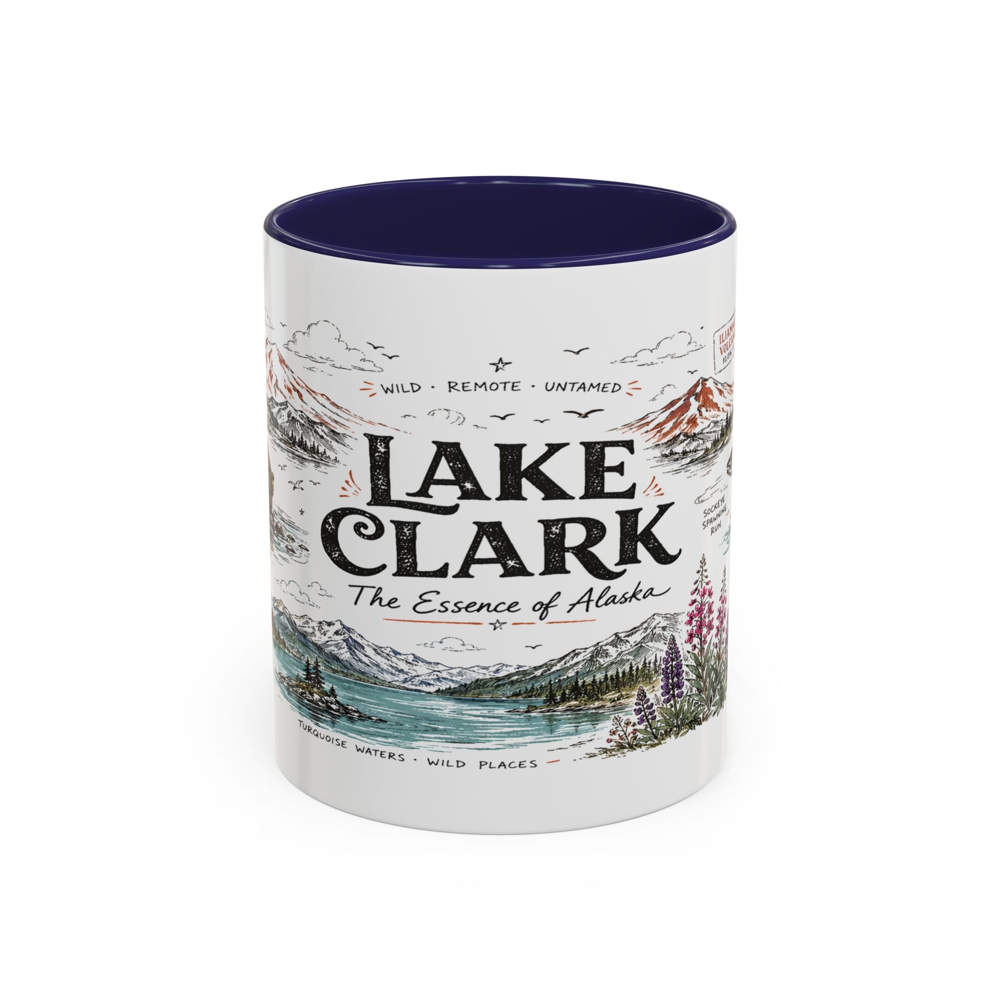 Lake Clark National Park Coffee Mug | Alaska Fly-in Wilderness Adventure Gift | Accent Color Ceramic 11oz 15oz