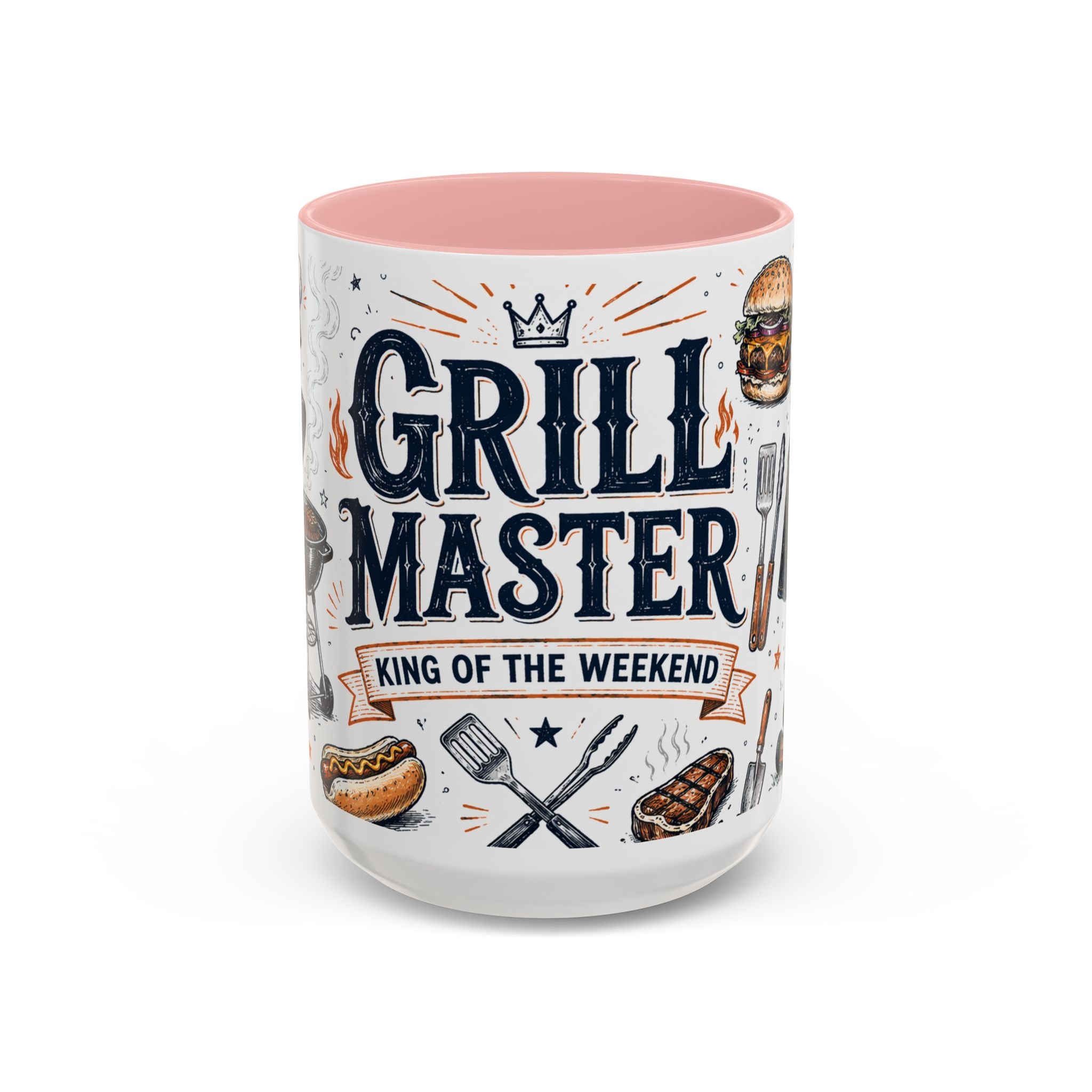 Grill Master Coffee Mug | Father's Day Gift for Dad | Accent Color Ceramic 11oz 15oz