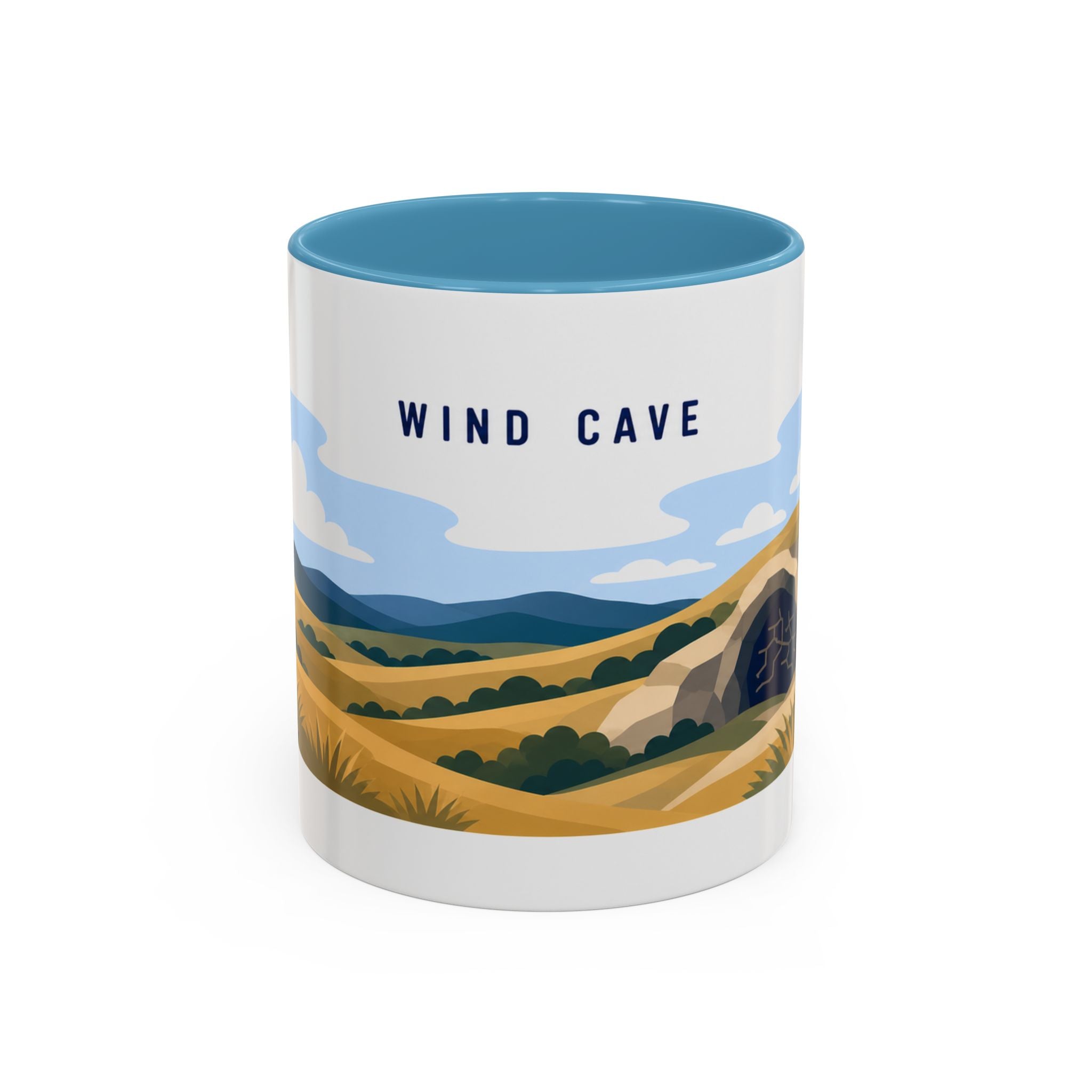 Wind Cave National Park Coffee Mug | Solid Color Block Park Souvenir | 11oz 15oz Accent Mug