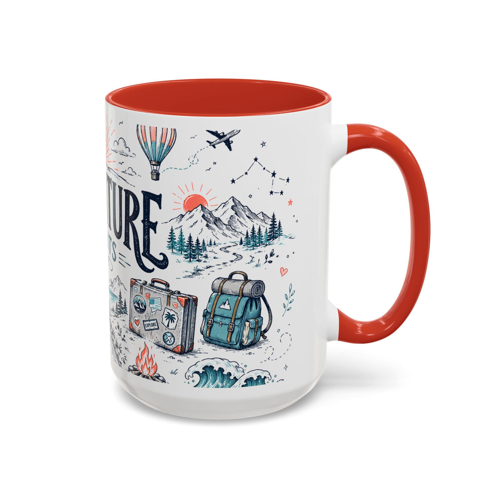 Adventure Awaits Coffee Mug | Class of 2026 Graduation Gift | Accent Color Ceramic 11oz 15oz
