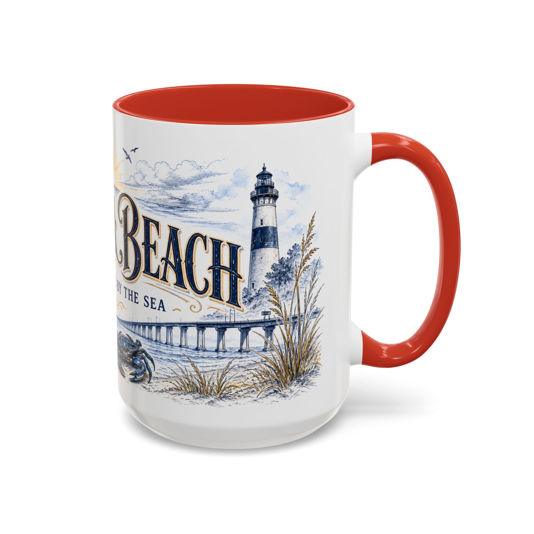 Virginia Beach Coffee Mug | United States Travel Souvenir | Vintage Illustrated City Gift | 11 oz 15 oz Accent Mug
